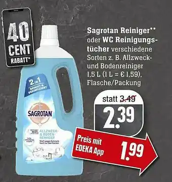 Scheck-in-Center Sagrotan Reiniger Oder Wc Reinigungs-tücher Angebot