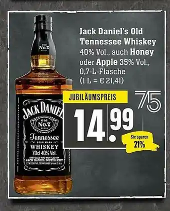 Scheck-in-Center Jack Daniel's Old Tennessee Whiskey Auch Honey Oder Apple Angebot