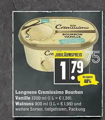 Scheck-in-Center Langnese Cremissimo Bourbon Vanille Walnuss Angebot