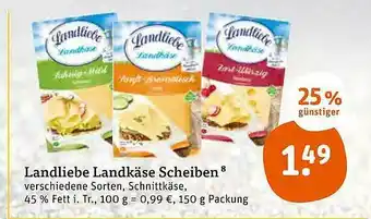 tegut Landliebe Landkäse Scheiben Angebot