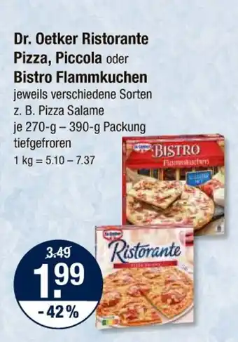 V Markt Dr. oetker ristorante pizza, piccola oder bistro flammkuchen Angebot