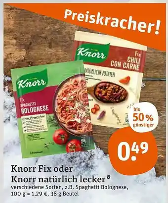 tegut Knorr Fix Oder Natürlich Lecker Angebot