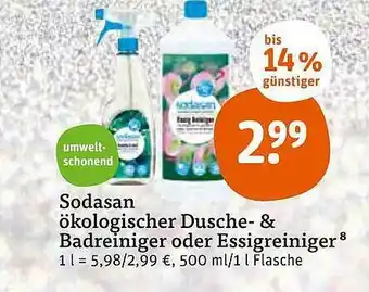 tegut Sodasan ökologischer Dusche- & Badreiniger Oder Essigreiniger Angebot