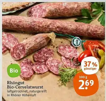 tegut Rhöngut Bio-cervelatwurst Angebot