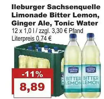 Bilgro Ileburger Sachsenquelle Limonade Bitter Lemon, Ginger Ale, Tonic Water Angebot