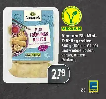 E-Center Alnatura Bio Mini-frühlingsrollen Angebot