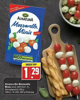 E-Center Alnatura Bio-mozzarella Minis Angebot