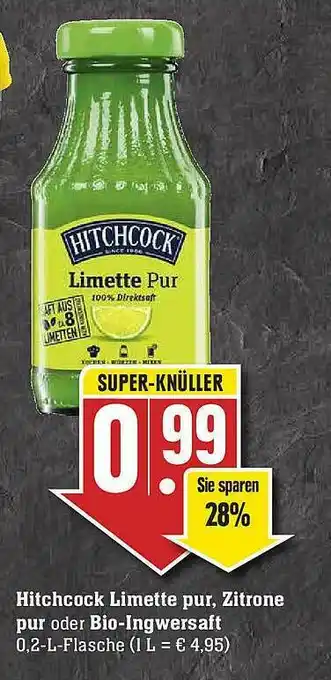 E-Center Hitchcock Limette Pur, Zitrone Pur Oder Bio-ingwersaft Angebot