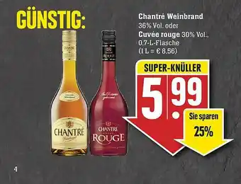 E-Center Chantré Weinbrand Oder Cuvée Rouge Angebot