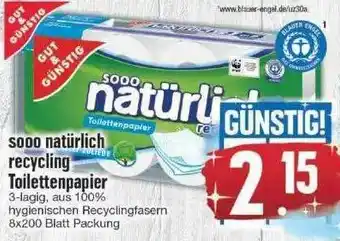 Edeka Sooo Natürlich Recycling Toilettenpapier Angebot