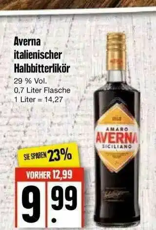 Edeka Averna Italienischer Halbbitterlikör Angebot