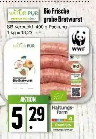 Edeka Natur Pur Bio Frische Grobe Bratwurst Angebot