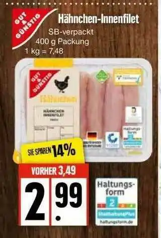 Edeka Gut & Günstig Hähnchen-lnnenfilet Angebot