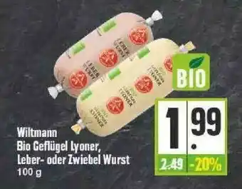 Edeka Wiltmann Bio Geflügel Lyoner, Leber Oder Zwiebel Wurst Angebot