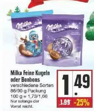 Edeka Milka Feine Kugeln Oder Bonbons Angebot