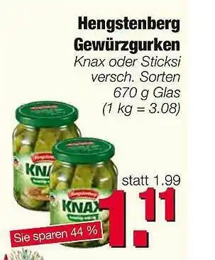 Edeka Scherer Hengstenberg Gewürzgurken Angebot