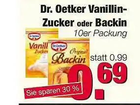 Edeka Scherer Dr. Oetker Vanillin- Zucker Oder Backin Angebot