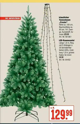 Hellweg Künstlicher Tannenbaum „frasier” Led-baummantel Angebot