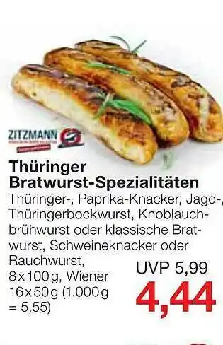 Jawoll Zitzmann Thüringer Bratwurst-spezialitäten Angebot