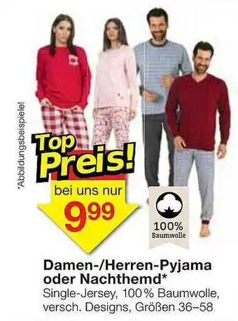Jawoll Damen-herren-pyjama Oder Nachthemd Angebot