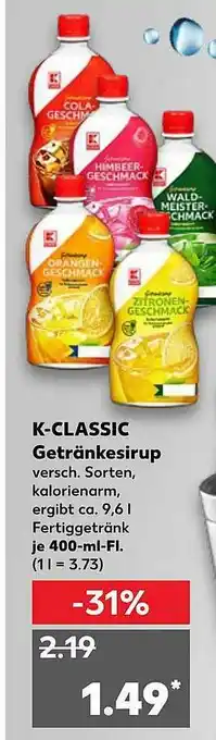 Kaufland K-classic Getränkesirup Angebot