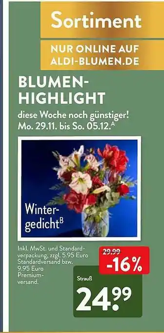 Aldi Nord Blumenhighlight Angebot