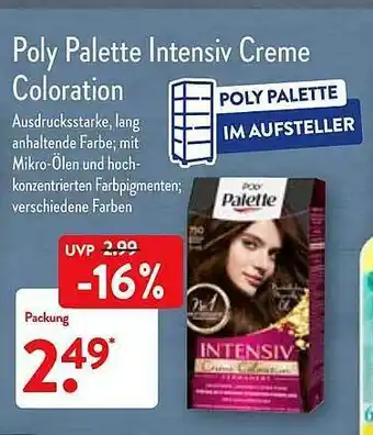 Aldi Nord Poly Palette Intensiv Creme Coloration Angebot