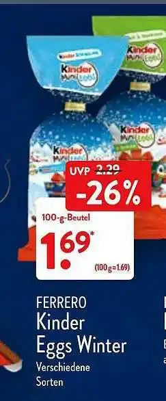 Aldi Nord Ferrero Kinder Eggs Winter Angebot