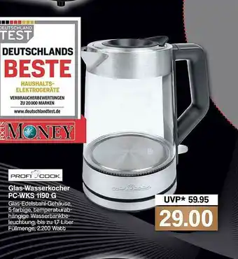 Famila Nord West Profi Cook Glas-wasserkocher Pc-wks1190g Angebot