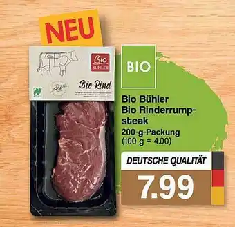 Famila Nord West Bio Bühler Bio Rinderrumpsteak Angebot