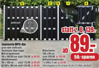 B1 Discount Baumarkt Zaunserie WPC-Alu Angebot