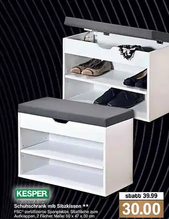 Famila Nord West Kesper Schuhschrank Mit Sitzkissen Angebot