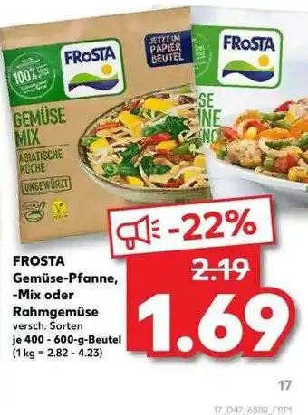 Kaufland Frosta Gemüse-pfanne, -mix Oder Rahmgemüse Angebot