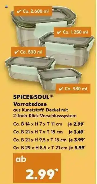 Kaufland Spice&soul Vorratsdose Angebot