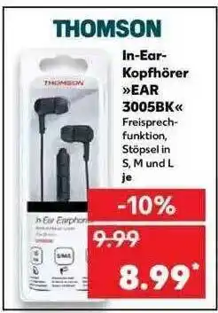 Kaufland Thomson In-ear Kopfhörer Ear3005bk Angebot