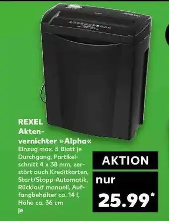 Kaufland Rexel Aktenvernichter „alpha“ Angebot