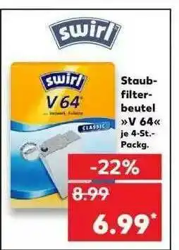 Kaufland Swirl Staubfilterbeutel V64 Angebot