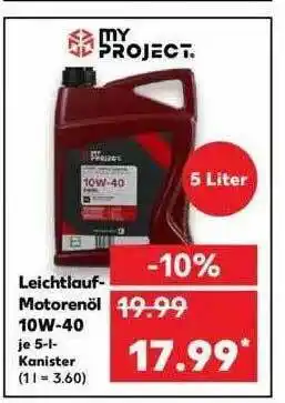 Kaufland Myproject Leichtluf-motorenöl 10w40 Angebot