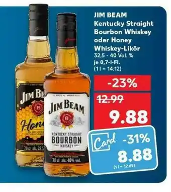 Kaufland Jim Beaam Kentucky Straight Bourbon Whiskey Oder Honey Whiskey-likör Angebot