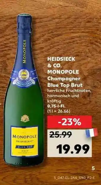 Kaufland Heidsieck & Co Monopole Champagner Blue Top Brut Angebot