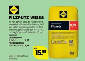 Leitermann Baumarkt Sakret Filzputz Weiss Angebot