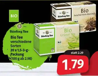 Markant Markt Bünting Tee Bio Tee Verschiedene Sorten Angebot