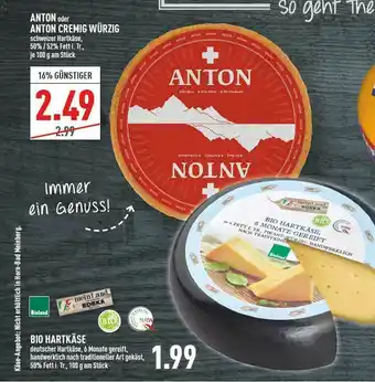 Marktkauf Anton Oder Anton Cremig Würzig Bio Hartkäse Angebot