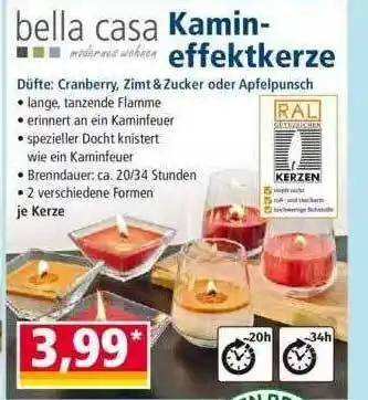 Norma Bella Casa Kamin-effektkerze Angebot