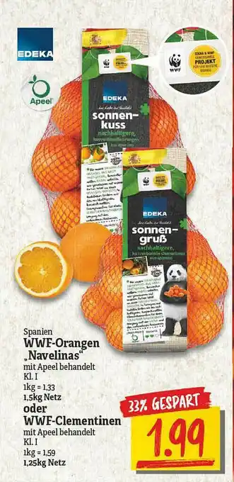 NP Discount Wwf-orangen „navelinas” Oer Wwf-clementinen Angebot