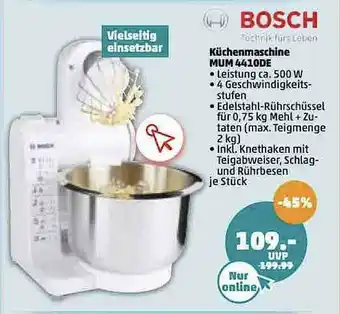 PENNY Bosch Küchenmaschine Mum4410de Angebot