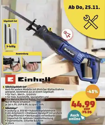 PENNY Einhell Säbelsägeblatt-set Säbelsäge Angebot