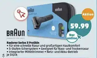 PENNY Braun Rasierer Series 3 Proskin Angebot