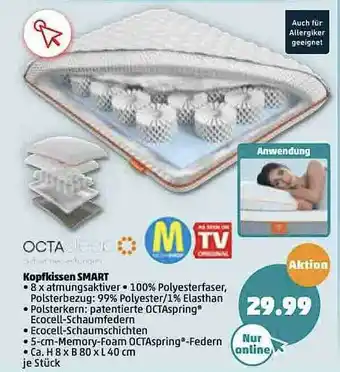 PENNY Octasleep Kopfkissen Smart Angebot