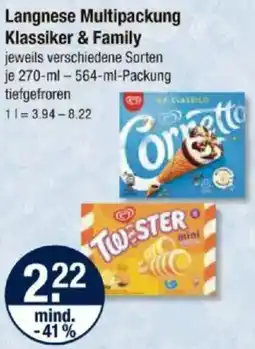 V Markt Langnese Multipackung Klassiker & Family Angebot